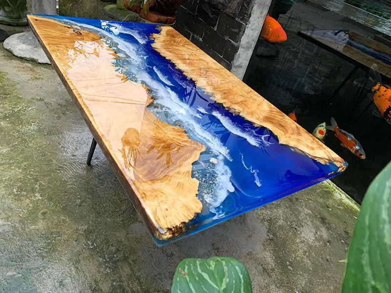 Mặt bàn gỗ Epoxy