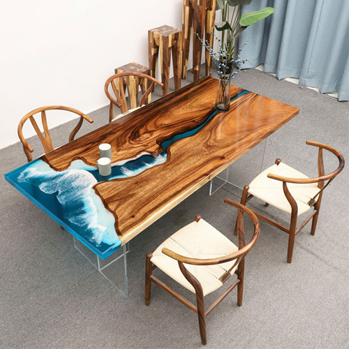 Bàn Gỗ Me Tây Epoxy Tạo Sự Độc Đáo, Phá Cách Cho Không Gian
