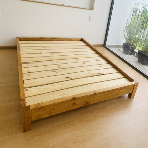 Giường Ngủ Gỗ Tự Nhiên Phong Cách Japandi Đơn Giản