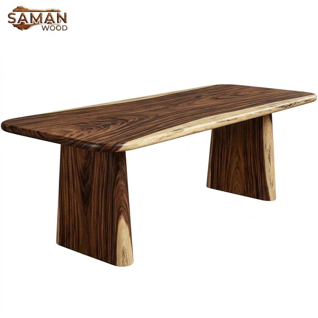 Mẫu Bàn Gỗ Tự Nhiên Đẹp - Chân Thang Bo Cạnh (BGMT-06)