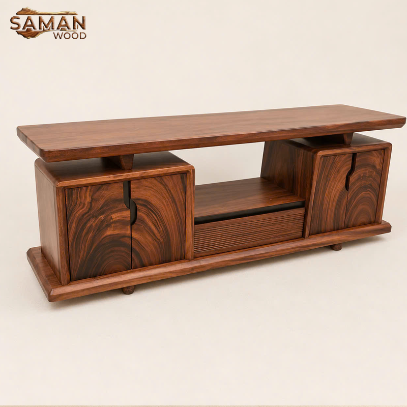 KỆ TIVI GỖ TỰ NHIÊN ME TÂY CAO CẤP 1M98 x 46CM x CAO 68CM