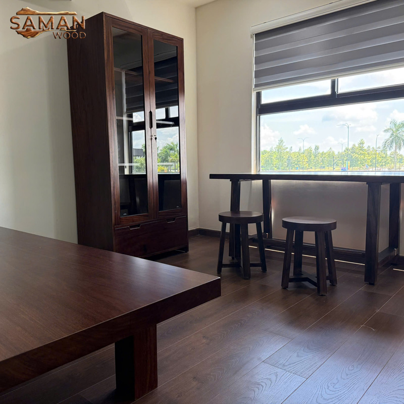 Nội Thất Gỗ Me Tây Cho Căn Hộ: Bàn Làm Việc, Bàn Ăn, Phản Nằm, Tủ Hồ Sơ, Kệ Tivi