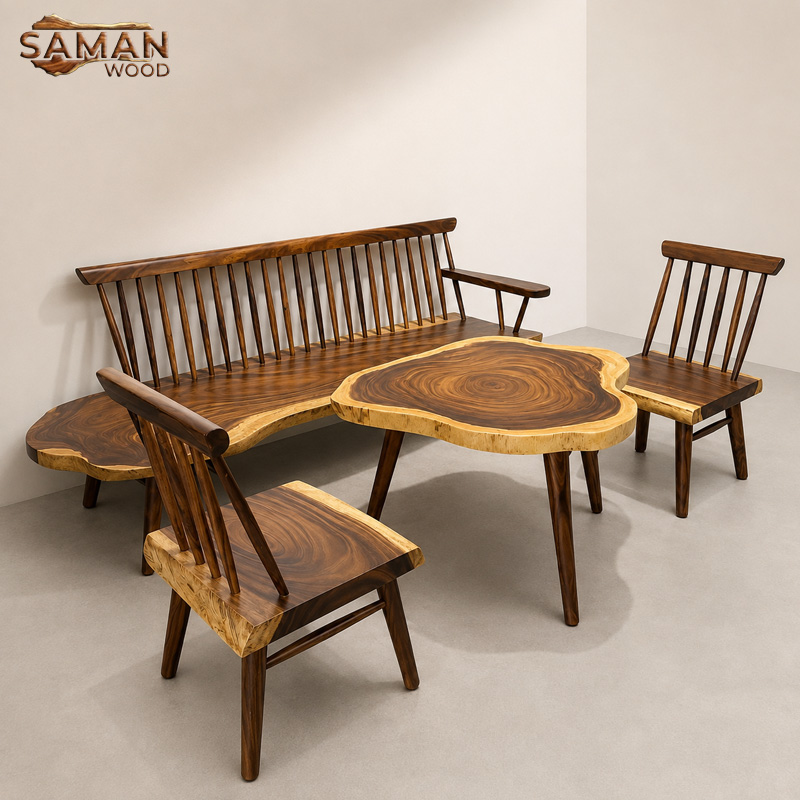 Trọn Bộ Sofa Phòng Khách Phong Cách George Nakashima