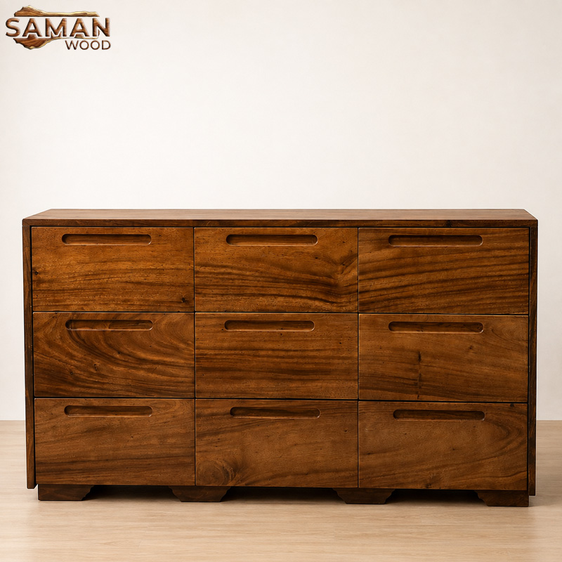 Tủ Gỗ Tự Nhiên Me Tây SideBoard 9 Ngăn Kéo 1680mm x 880mm x 540mm